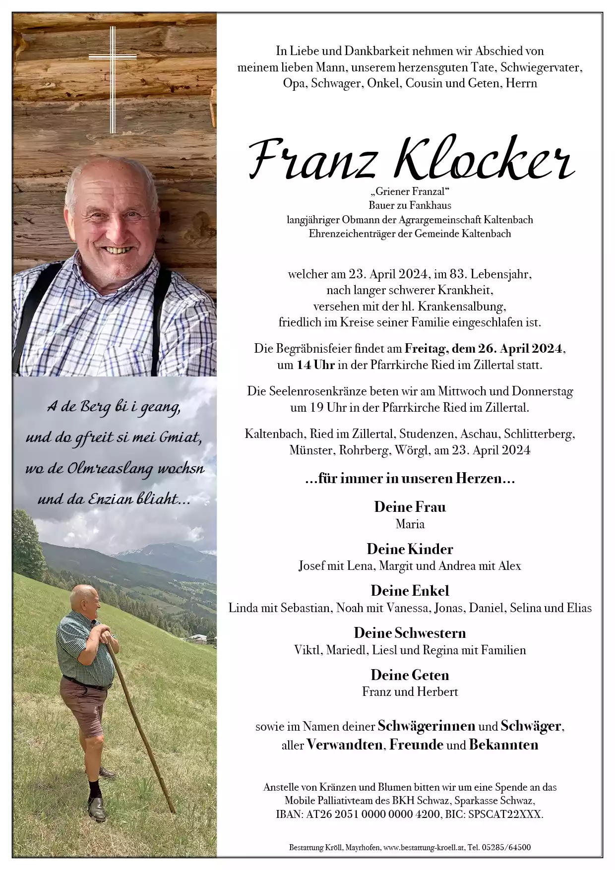 Parte von Franz Klocker